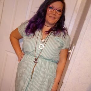 Myrtlewood of California Green Stripe dress